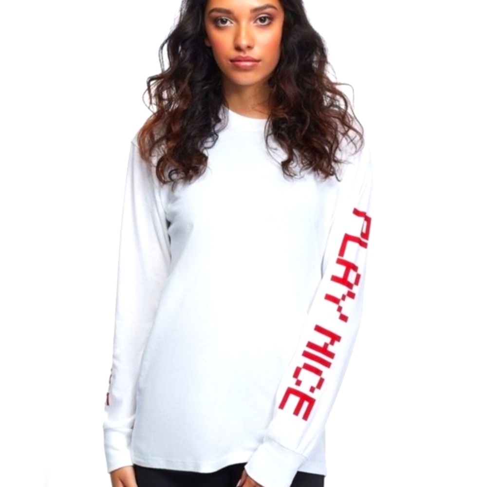 True Religion Women's Long Sleeve T-Shirt White Size XXS EUC